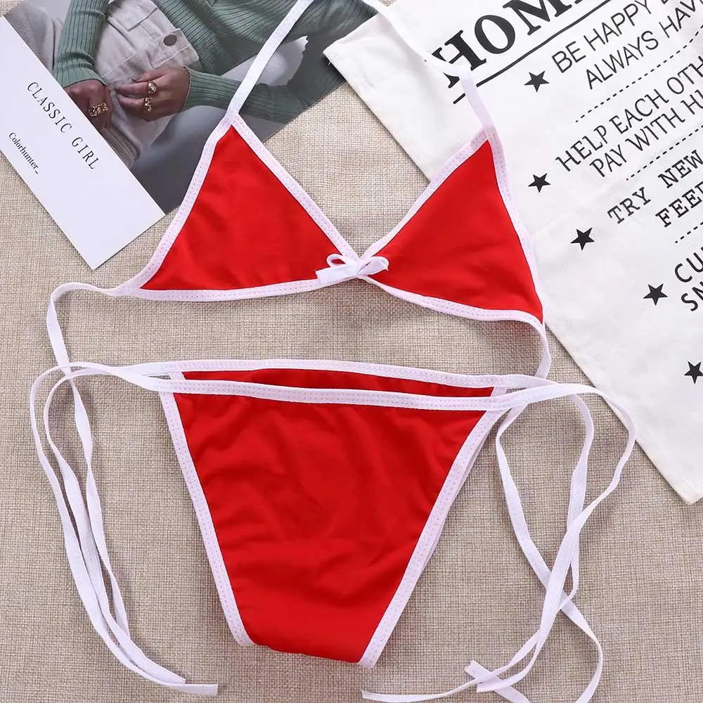 Abonnés ast Binding Triangle Bikini Set pour femmes, maillots de bain deux pièces, maillots de bain d'été, vêtements de plage, 2023