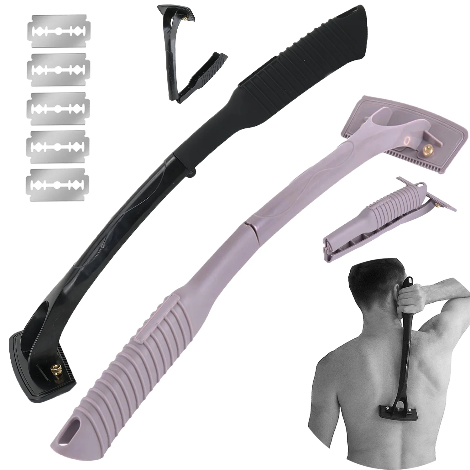 Rasierer Für Rasieren Männer Zurück Rasierer Rasiermesser Sicherheit Lange Griff Klapp Körper Zurück Haar Bein Zurück Rasiermesser Haar Entfernung Werkzeug