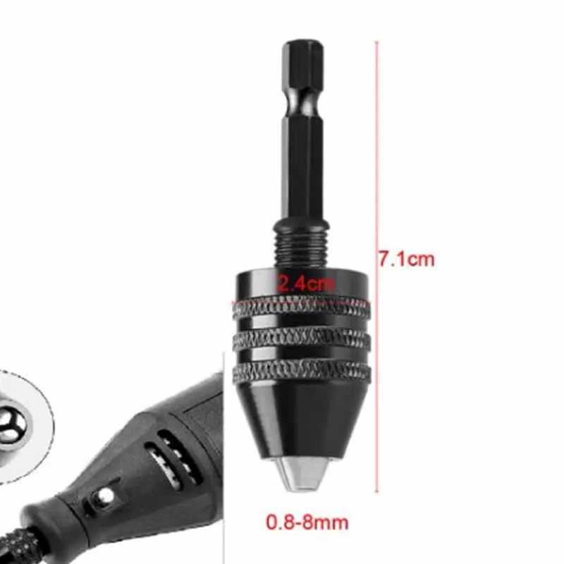 Mandril de broca sem chave 0.3-8mm auto-apertar brocas elétricas ferramentas de fixação de pinça 1/4 "hex shank conversor de mudança rápida