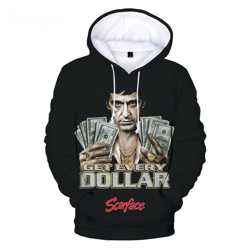 Sudaderas con capucha con estampado 3d de película Scarface, sudaderas con capucha de gran tamaño a la moda para hombre, sudaderas para mujer, abrigos para niño, Sudadera con capucha para hombre, chándales para niño