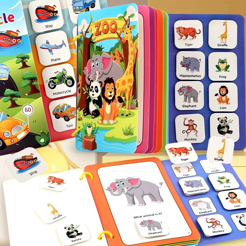 Montessori Toys Busy Book My First Quiet Book Paste Sticker Book Matching Game Early Learning Education Toys for Children