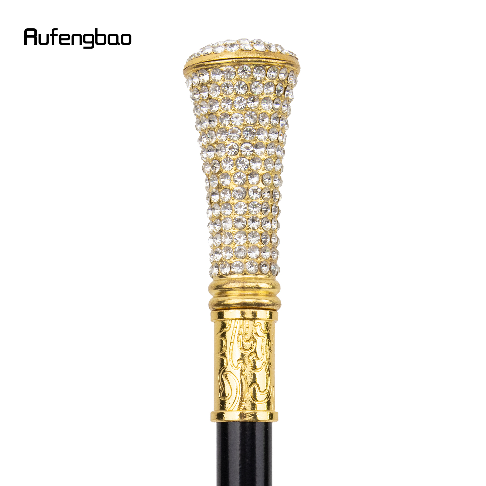สีขาวเพชรเทียมเดิน Cane แฟชั่นตกแต่งเดิน Stick สุภาพบุรุษ Elegant คอสเพลย์ Cane Crosier 92.5 ซม