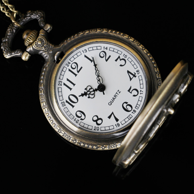 Vintage bronze motocicleta design elegante vintage relógio de bolso coleção decorado presente colares para homem e mulher