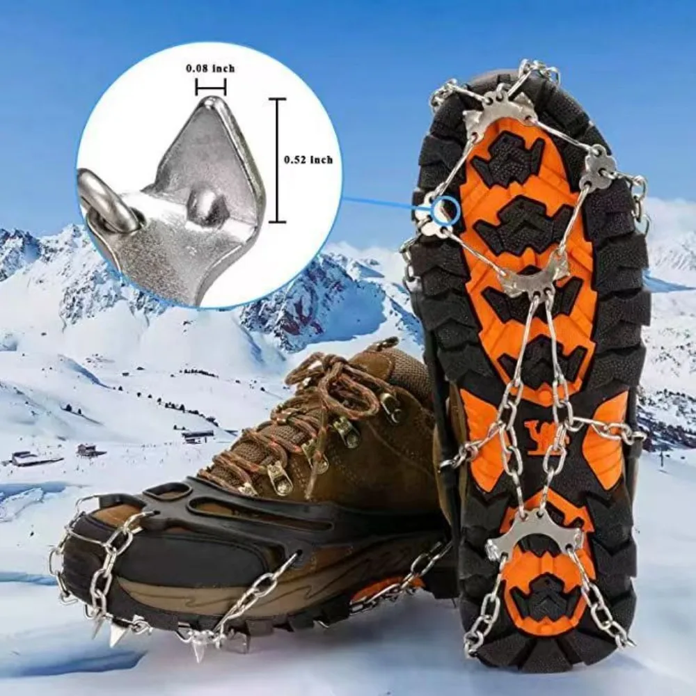 Outdoor Winter Wandern Klettern Schnee Spikes Steigeisen Stollen Kette Krallen Griffe Stiefel Abdeckung Eis Greifer Spike für Schuhe Anti Slip