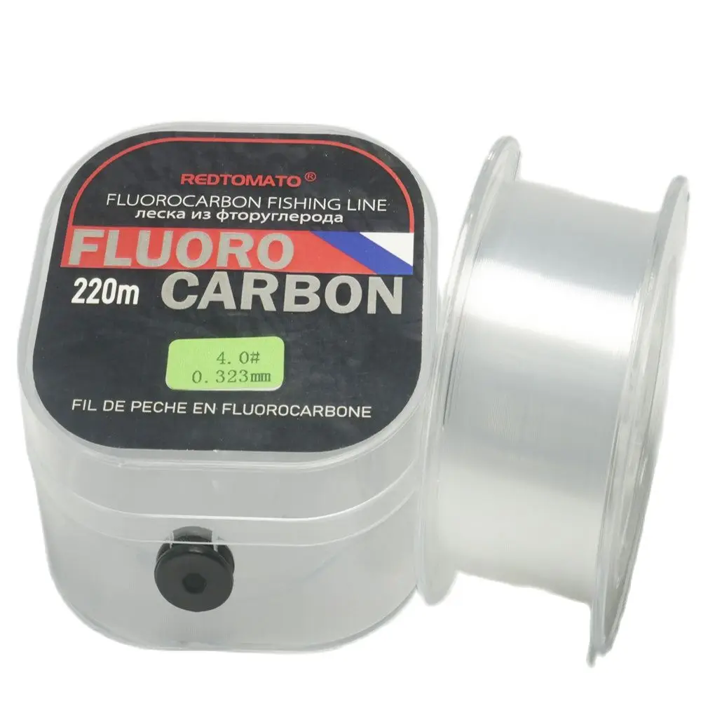 220M Mềm Fluorocarbon Bọc Dây Câu Cá Nhật Bản Sợi Carbon Nguyên Khối Lãnh Đạo Dòng Cá Chép Câu Cá-LineTackle Pesca