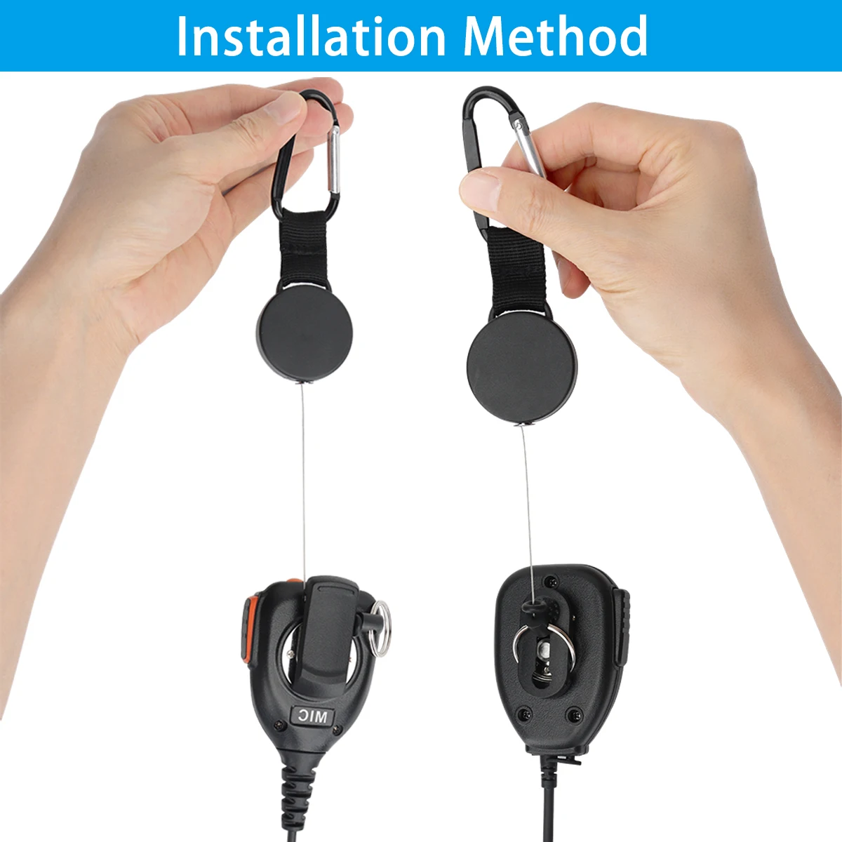 1/2 Chiếc Xe Nền Tảng Đài Phát Thanh CB Rút Cột Dây Chịu Lực Có Thể Thu Vào Đài Phát Thanh CB Micro Móc Treo Cho Bộ Đàm Baofeng Wouxun