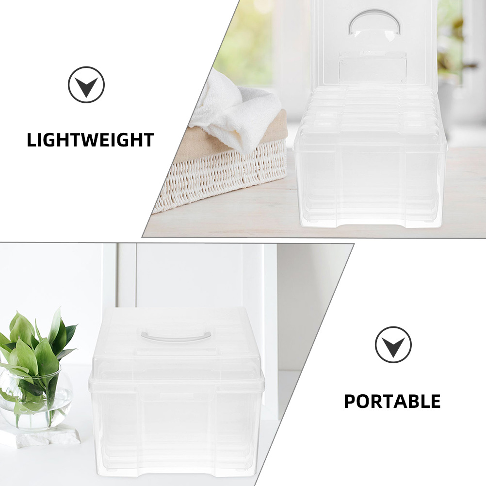 Photo Storage Box Boxes Organizers Cards Container Photos Holding Case Plastic Postcard