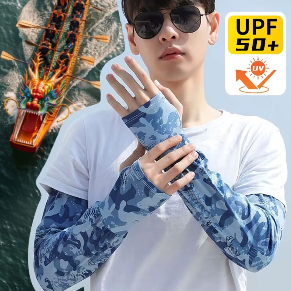 男性と女性のためのUV日焼け止めアームカバー、長袖、アイスシルク、日焼け止め、クールマフ、サイクリング、運転、夏