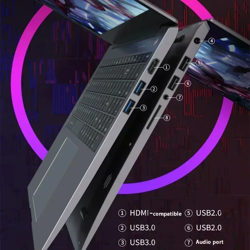 GMOLO-el mejor ordenador portátil para juegos, 32GB/16GB, DDR4 RAM, Intel I7, CPU Geforce MX450/ Iris Xe, Super Gamer