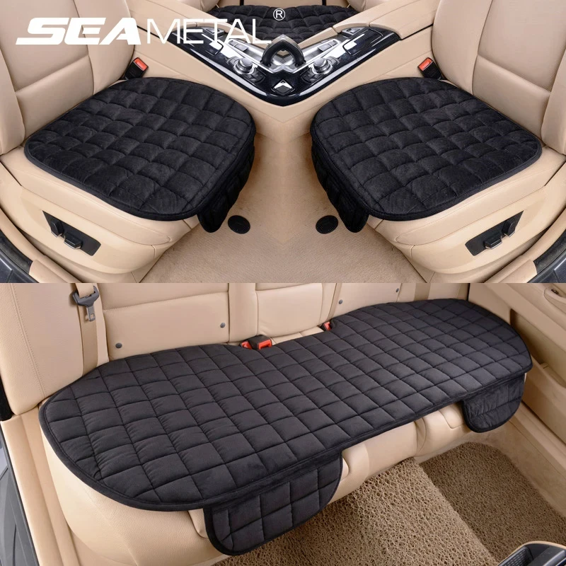 SEAMETAL Plush รถยนต์ Anti Scratch ยานยนต์ที่นั่ง Protector เบาะ Auto ด้านหน้า/ด้านหลังที่นั่ง Pad Universal สําหรับซีดาน Suv