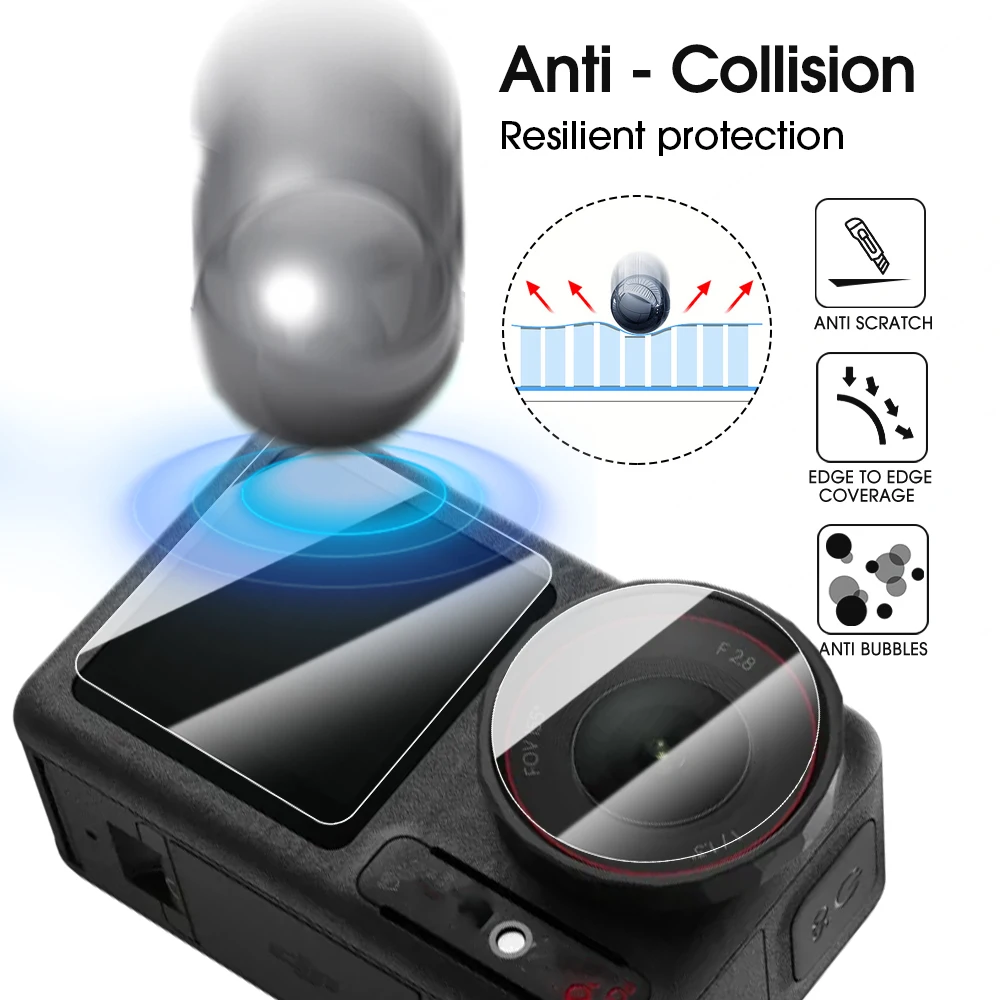 Cho DJI Osmo Hành Động 3 Kính Cường Lực Phía Trước Phía Sau Tấm Bảo Vệ Màn Hình Bảo Vệ Ống Kính Cho DJI Action3 Camera Hành Động Phụ Kiện