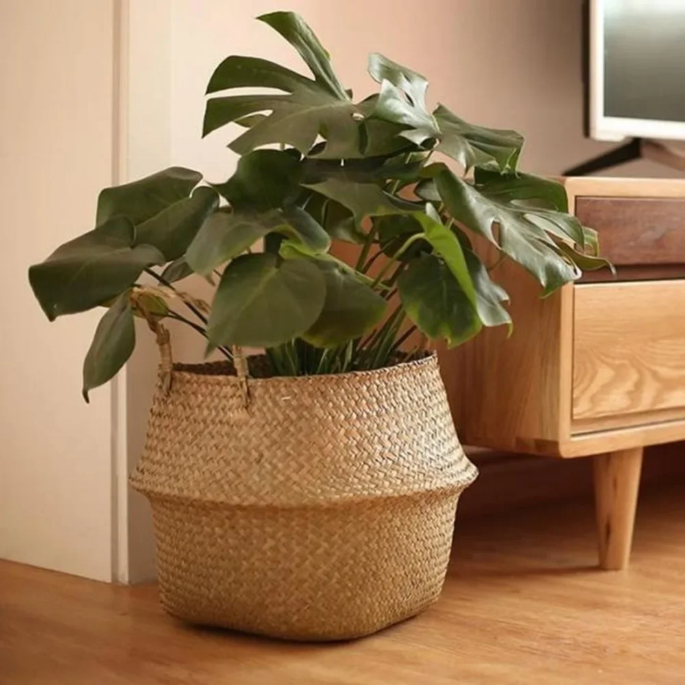 Rong Biển Len Giỏ Mây Treo Lọ Hoa Lọ Hoa Quần Áo Bẩn Quần Áo Bẩn Rổ Giỏ Chứa Đồ WF1015