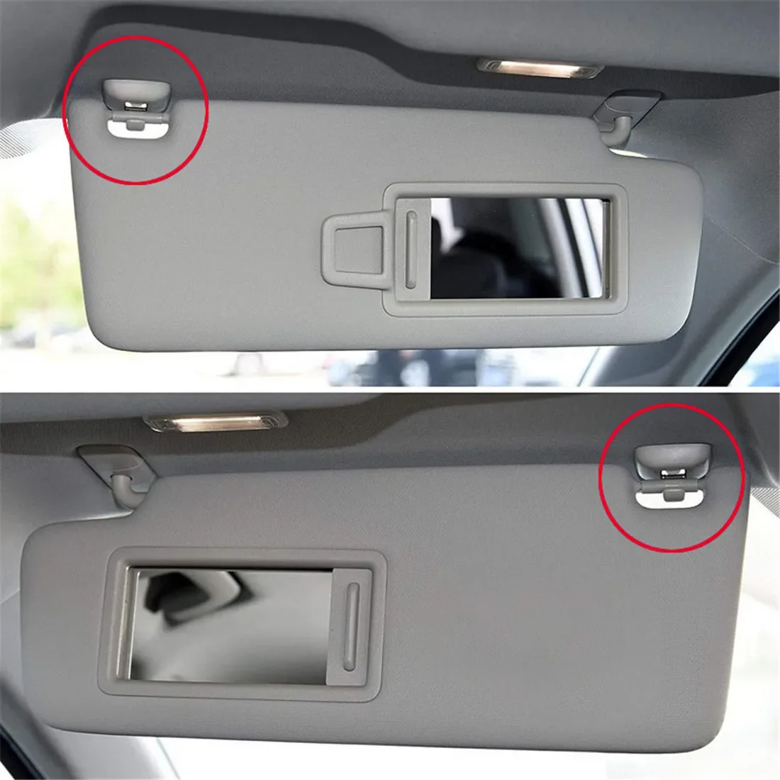 2 ชิ้นรถ Sun Visor คลิปสีเทาภายในตะขอแขวนคลิปยึดสําหรับ Audi A1 A3 S3 A4 S4 Allroad A5 S5 q3 Q5 8U 0857562 สีเทา