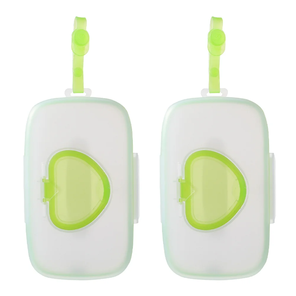 Recipiente de lenços umedecidos compacto, 2 peças, balde de armazenamento de plástico durável, vedação exclusiva, mantém lenços umedecidos frescos para dispensador de lenços umedecidos de viagem