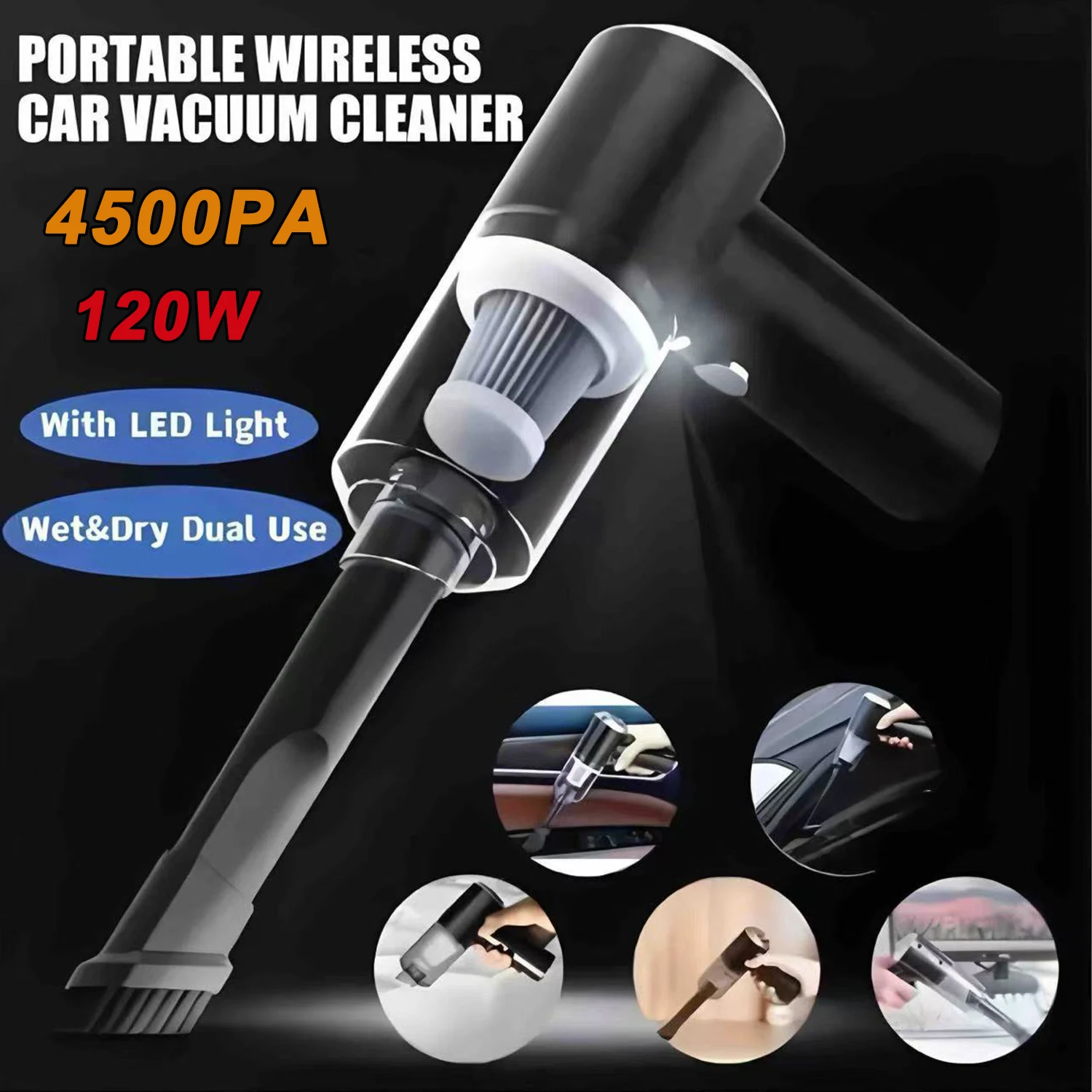 Aspirapolvere combinato con ricarica USB per auto Aspirapolvere domestico per piccole auto con pulizia potente ad alta potenza completamente automatica