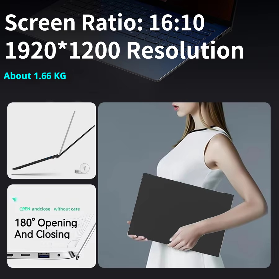 Firebat A16 Laptop 15,6 16 Zoll CPU Intel N5095 16 GB RAM SSD 512 GB 1 TB BT4.2 WiFi5 LPDDR4 Leichtes Business-Computer-Notebook