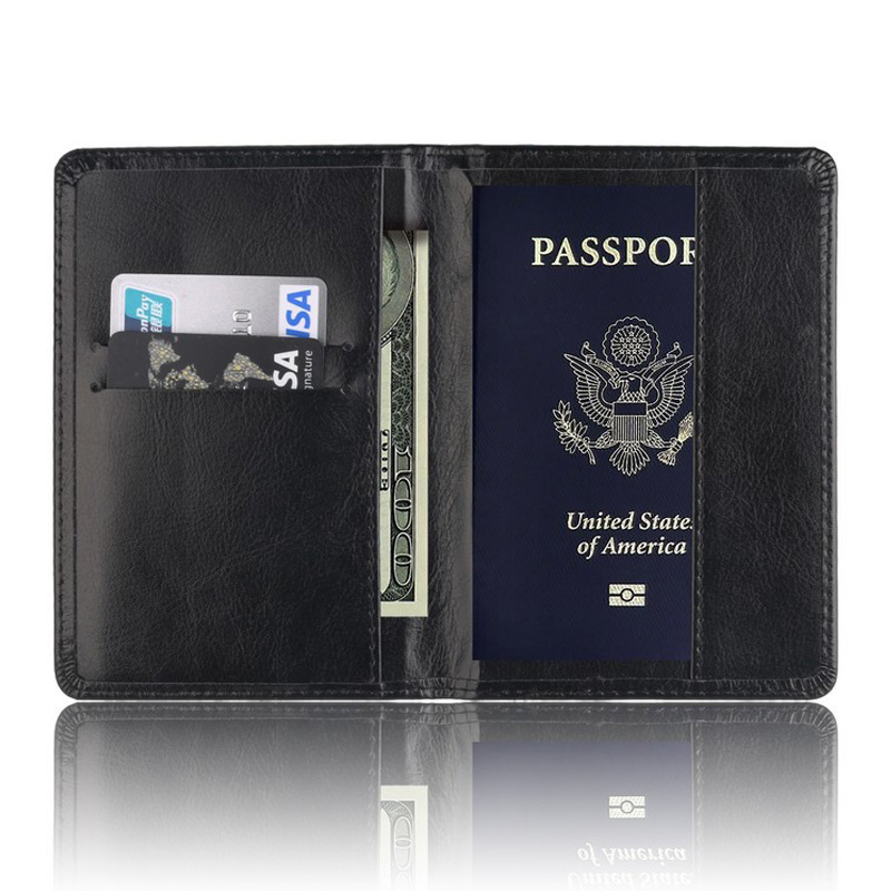 Capa casual para passaporte de couro pu, acessórios de viagem, id, banco, cartão de crédito, homens, mulheres, porta-passaporte de couro da moda