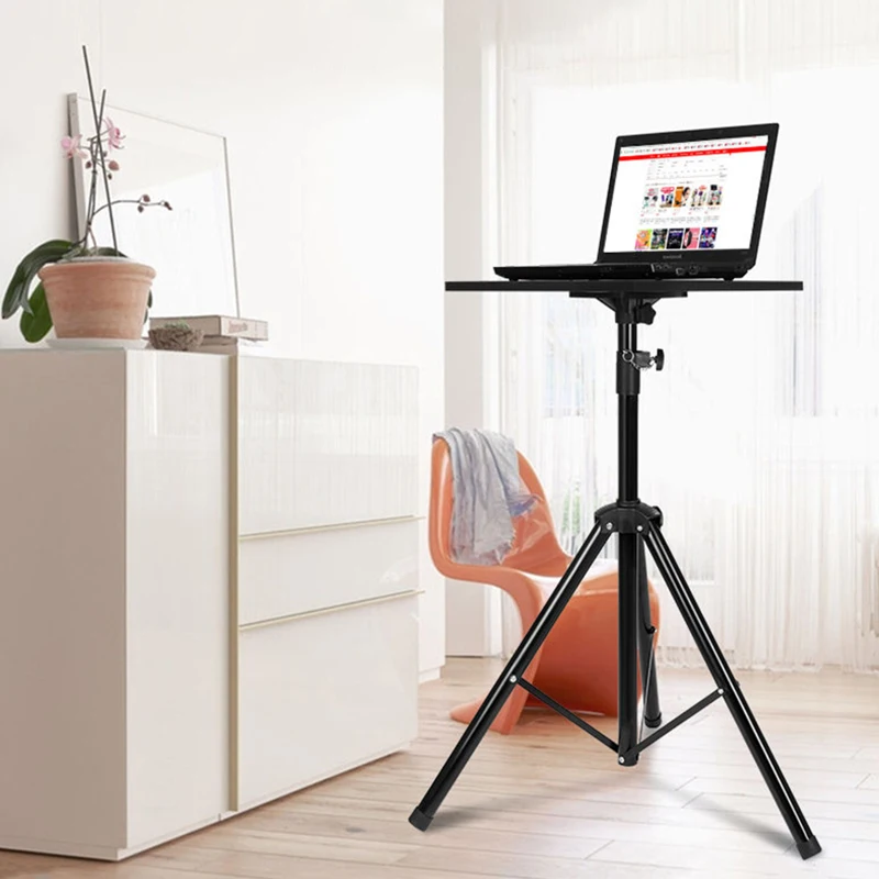 Supporto per laptop portatile da 1,2 m Tavolo da pavimento pieghevole Scrivania per computer Altezza regolabile Treppiede stabile Forniture per ufficio domestico all'aperto