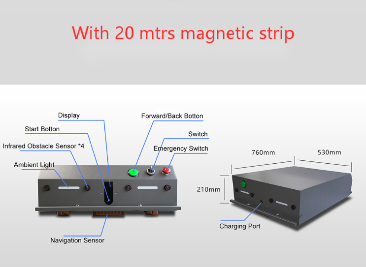 Robot de entrega de 50KG a 300kg Agv, equipo Industrial, almacén, logística, Robot, logística, vehículo guiado automático