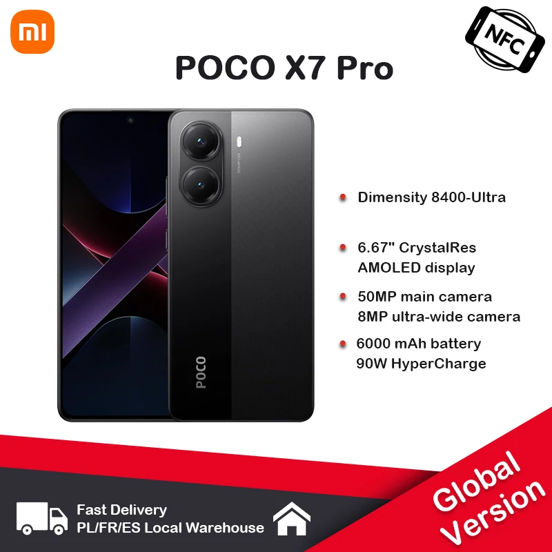 [world muslim] poco x7 Pro versione globale Smartphone Dimensity 8400-Ultra 6000mAh 90W carica fotocamera da 50mp con OIS 120Hz NFC 5G