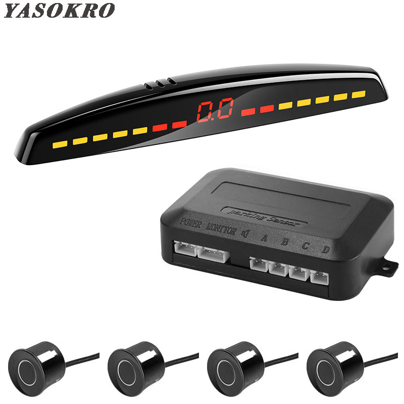 YASOKRO Xe Led, Cảm Biến Tự Động Xe Dò Parktronic Màn Hình Ngược Dự Phòng Radar Giám Sát Hệ Thống 4 Cảm Biến