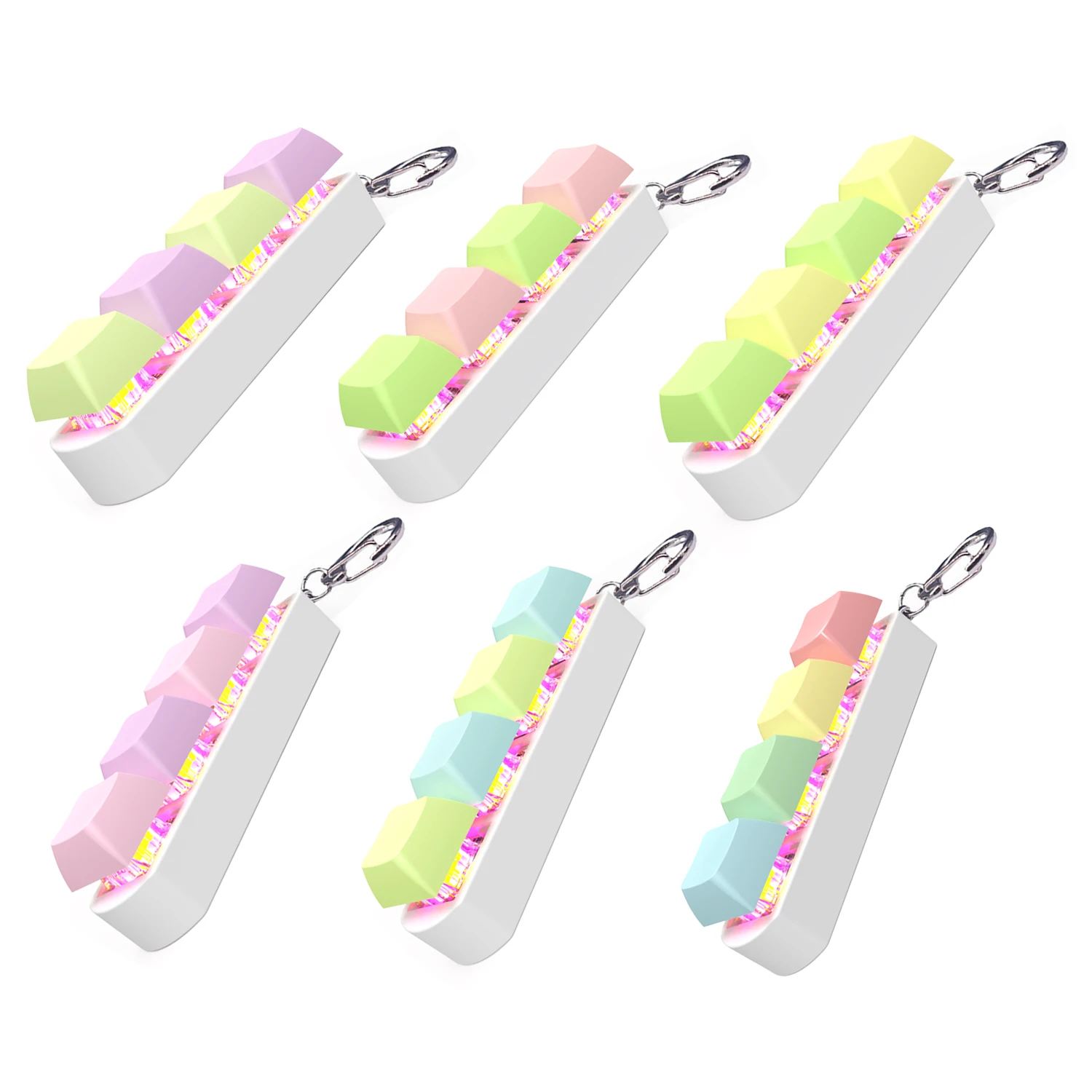 LED คีย์บอร์ดคีย์ของเล่นความเครียดบรรเทา DIY Fidget ปุ่ม Keycap Fidget พวงกุญแจคีย์บอร์ดพวงกุญแจของเล่นนิ้วมือคีย์บอร์ดหมวกของเล่นของขวัญ
