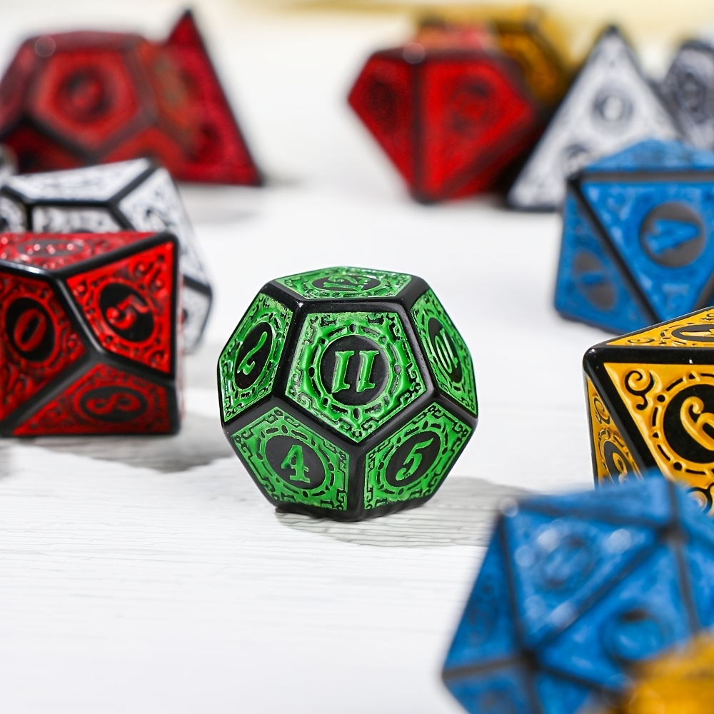 テクスチャパターンの多面体サイコロセット,ボードゲーム,rpgアクセサリ,d4,d6,d8,d10,d %,d12,d20,7個