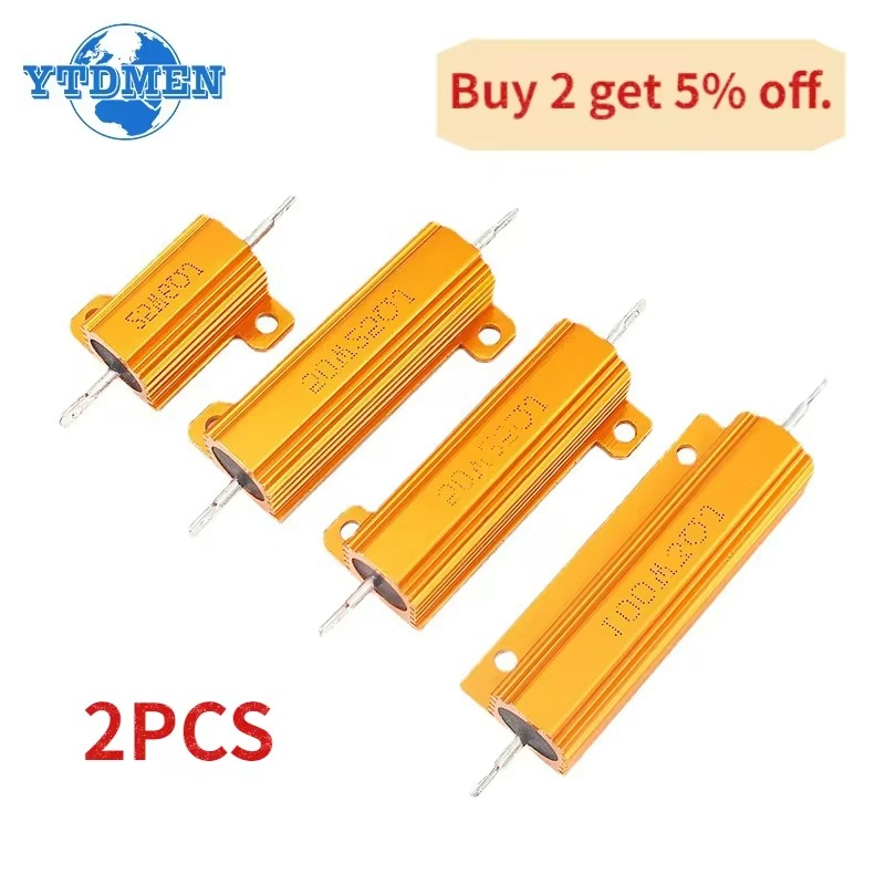 2 Stück 10W 25W 50W 0.1 W Last widerstand Aluminium Power Metal Shell Gehäuse Draht wickel widerstand ~ 10k Ohm 10 1k 10k wiederstand