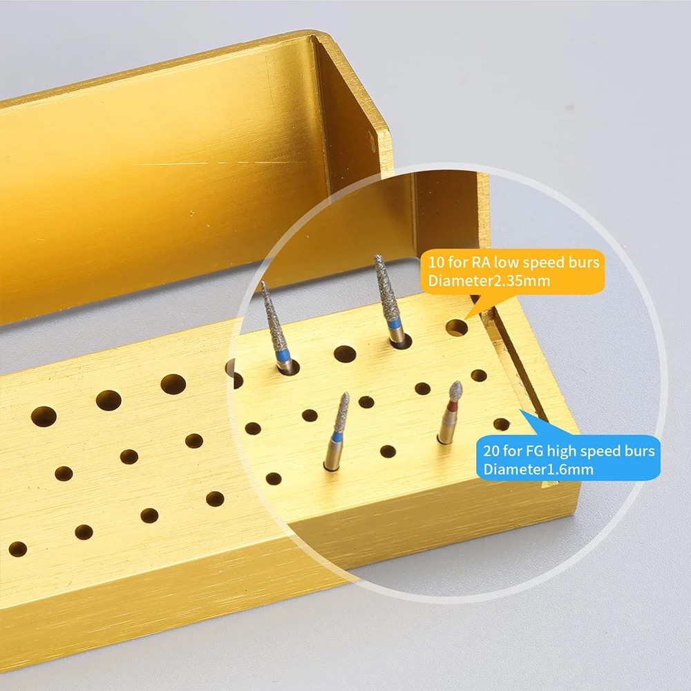 1 stück 30 Löcher Dental Burs Bohrer Desinfektion Block FG Bur Sterilisation Halter Autoklavierbar Aluminium Zahnmedizin Materialien Werkzeuge