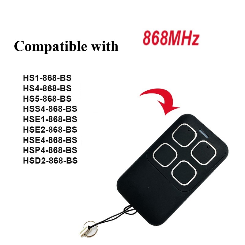 868.35MHz HSE4 BS HS1 HS4 HS5 HSP4 HSD2 HSE2 HSE5 HSE1 868 BS Garage Door Remote Control BS Rolling Code Remote