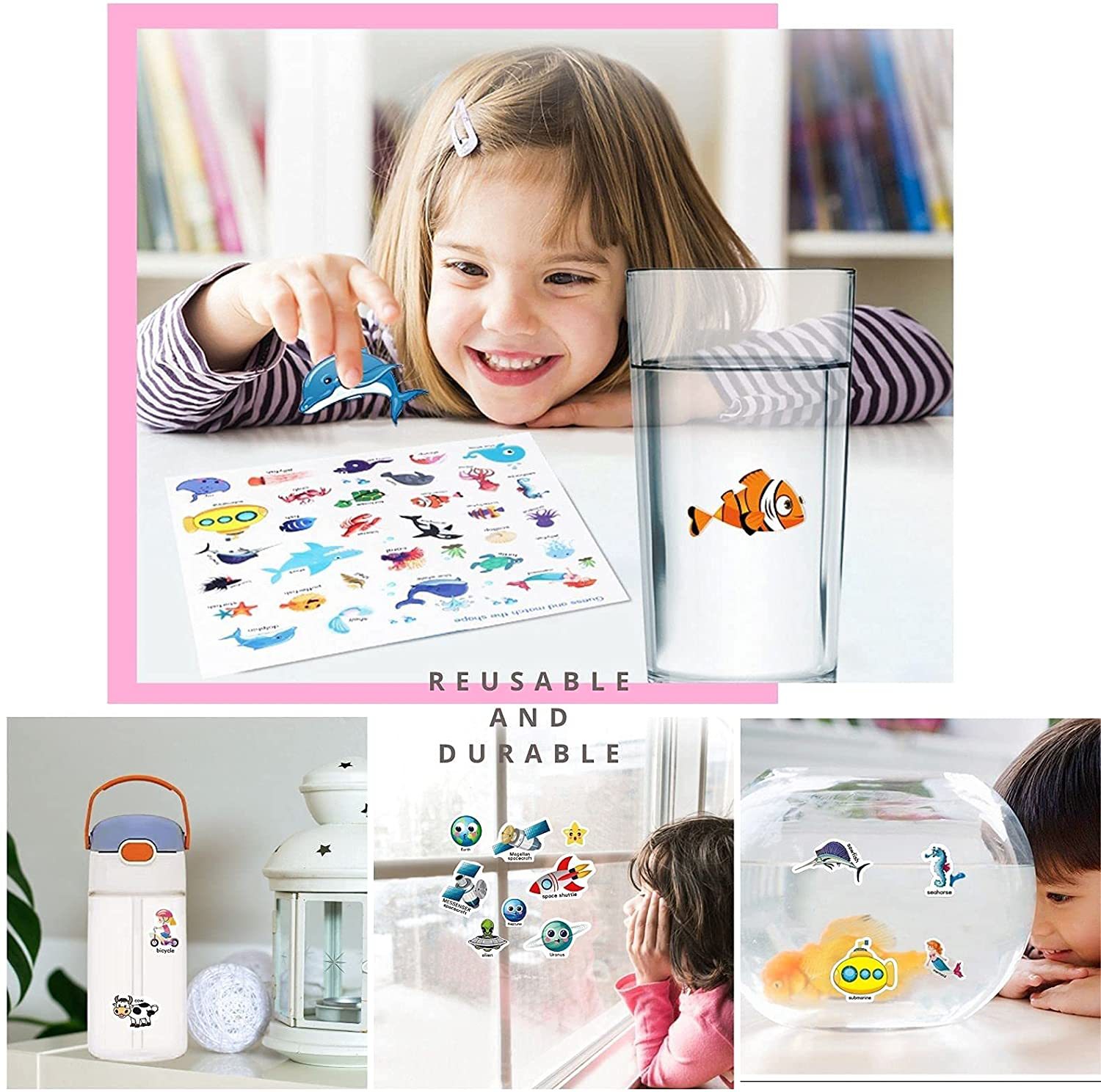 ホットな新子供シーンステッカー DIY ハンドオンパズルステッカーブック再利用可能な漫画動物学習認知おもちゃキッズギフト用