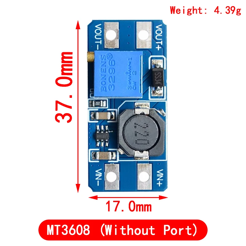 5PCS MT3608 Convertitore step up DC-DC Modulo di alimentazione booster Scheda step-up boost Uscita MAX 28V 2A