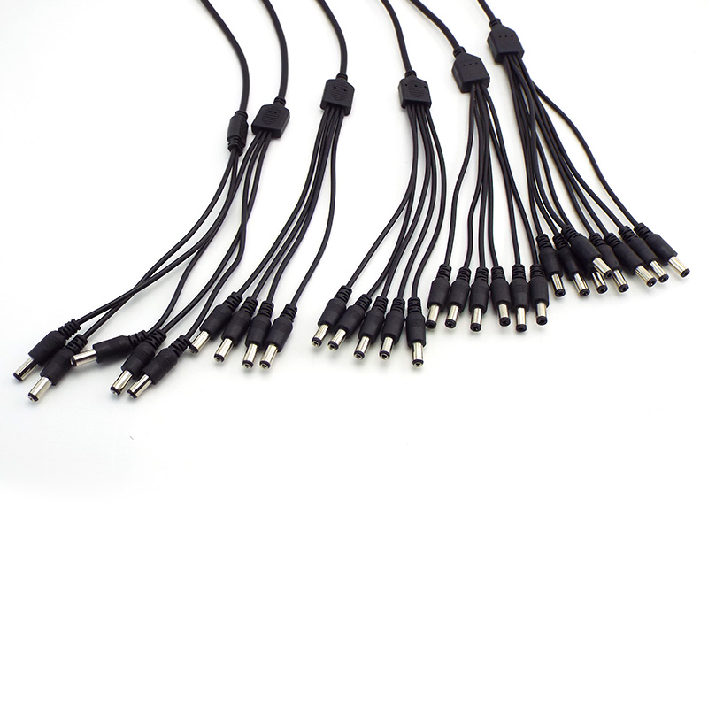1 に 2/3/4/5/6/8 ウェイ DC 電源スプリッタケーブル CCTV カメラアダプタコネクタメス - オスプラグ電源ワイヤー 2.1*5.5 ミリメートル