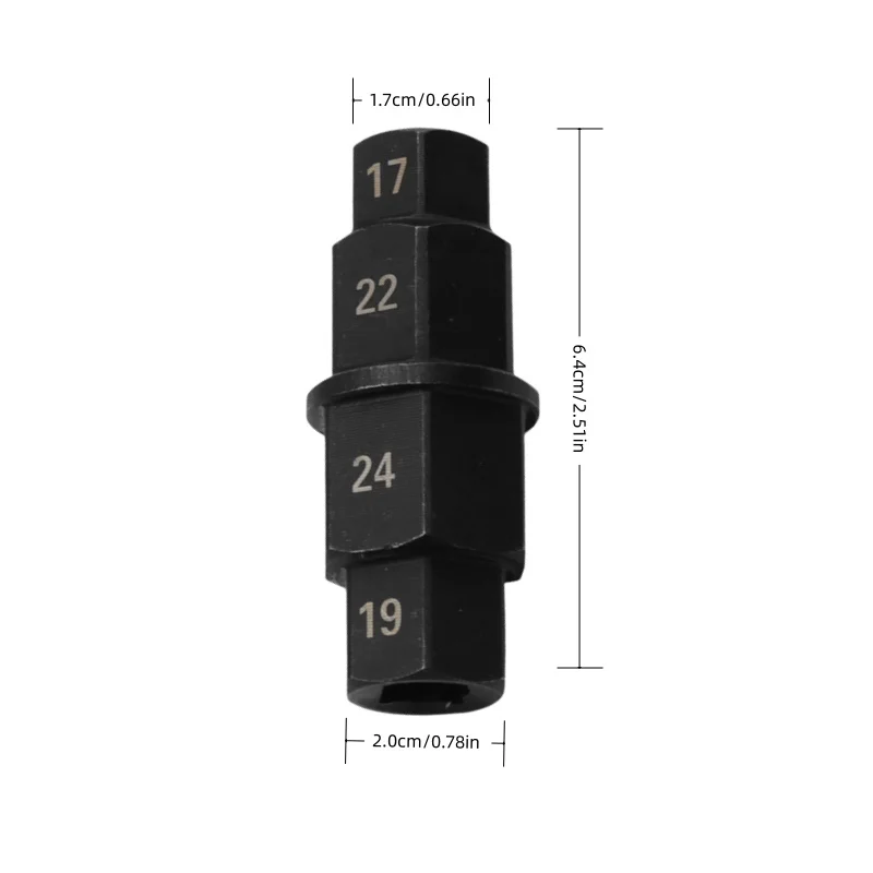 Kit de ferramentas para reparo de motocicleta, eixo hexagonal 4 em 1, resistente, 3/8 ", aço cr-v antiferrugem para soquetes 17/19/22/24mm, moto profissional