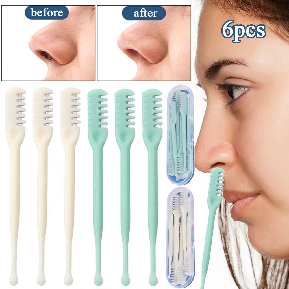 6Pcs HIGH-END Nose Hair Trimmer Comfortable 360 Rotating Nasal Clippers Nose Hair Remover Compact Size Handheld Tool