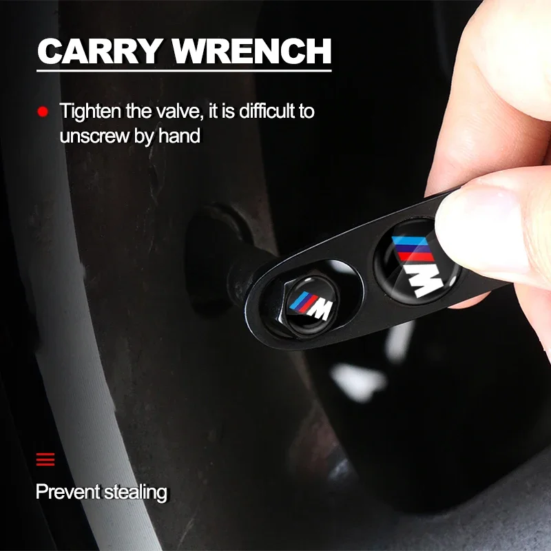 Tapa de sistemas de válvula de neumático de rueda de coche con llavero insignia para BMW M E34 E36 E60 E90 E46 E39 F10 F20 F30 X5 X6 X1 M3 M5 M6 E71