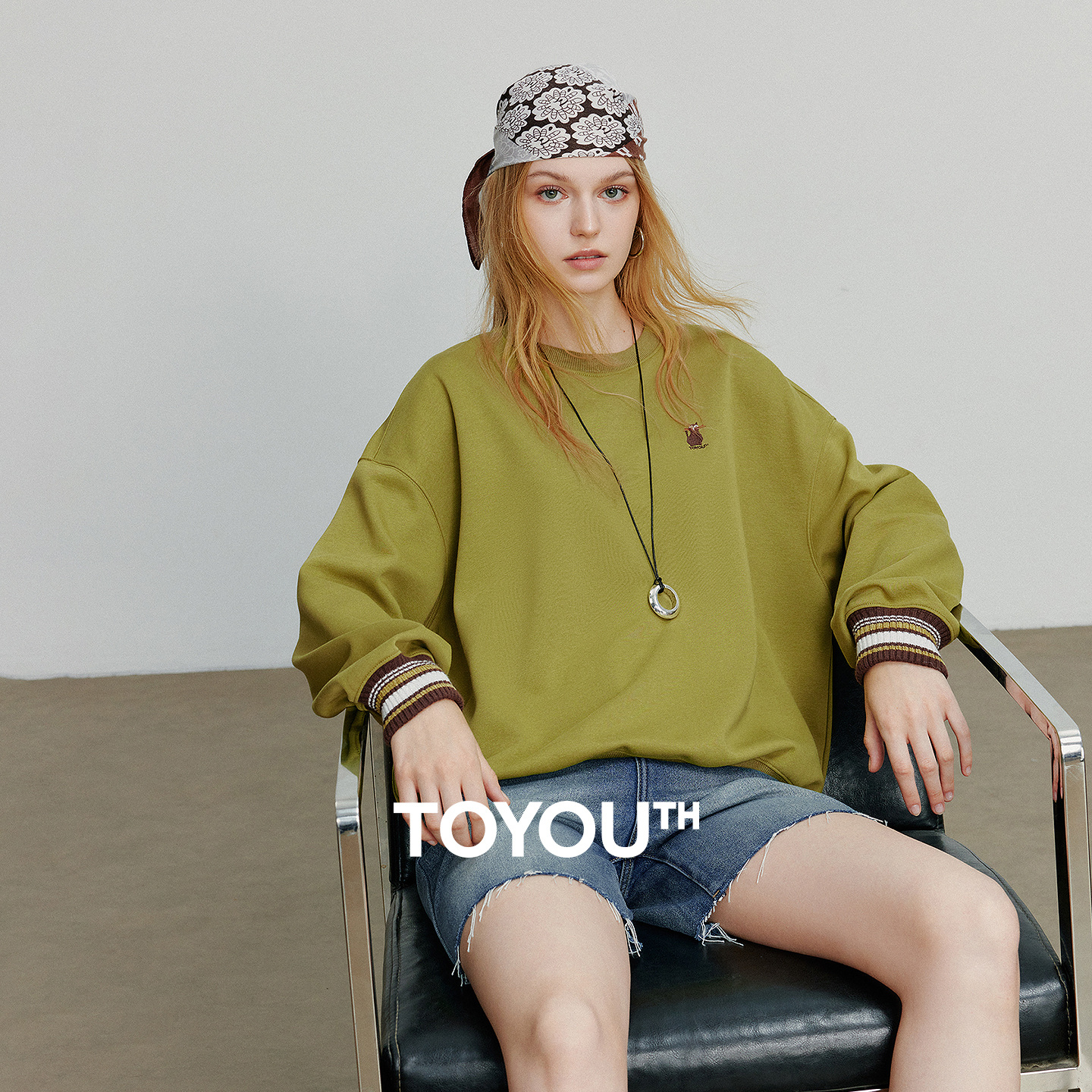 TOYOUTH женский пуловер с капюшоном, осень 2021, новый хлопковый свитшот с вышивкой кота, вязаный полосатый рукав, круглый вырез