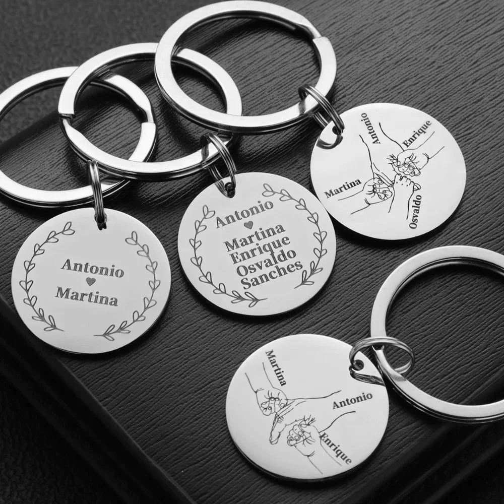 Personalisierter Schlüsselanhänger, Liebesgeschenke, individueller Name, Vatertag, Muttertag, Papa, Mutter, Schlüsselanhänger, Ringe für Papa, Autoschlüsselanhänger