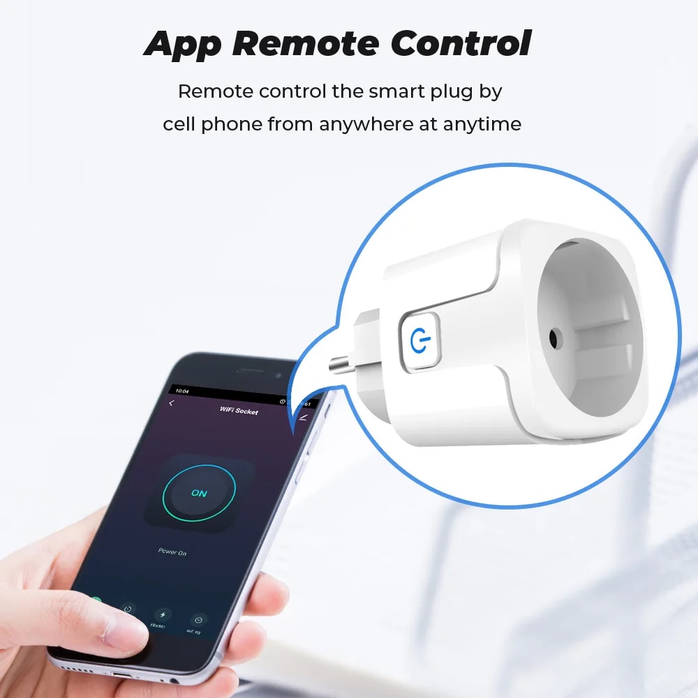 Tuya ZigBee 소켓 스마트 플러그, 전원 모니터, 타이머 어댑터 소켓, 스마트 홈 무선, 알렉사 구글 홈과 호환, EU 20A
