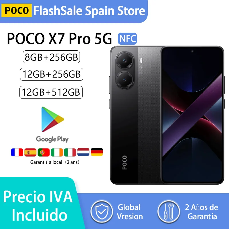 【Marchio+】POCO X7 Pro Smartphone Dimensity 8400-Ultra 6000mAh 90W HyperCharge Display AMOLED da 6,67" NFC Xiaomi HyperOS 2