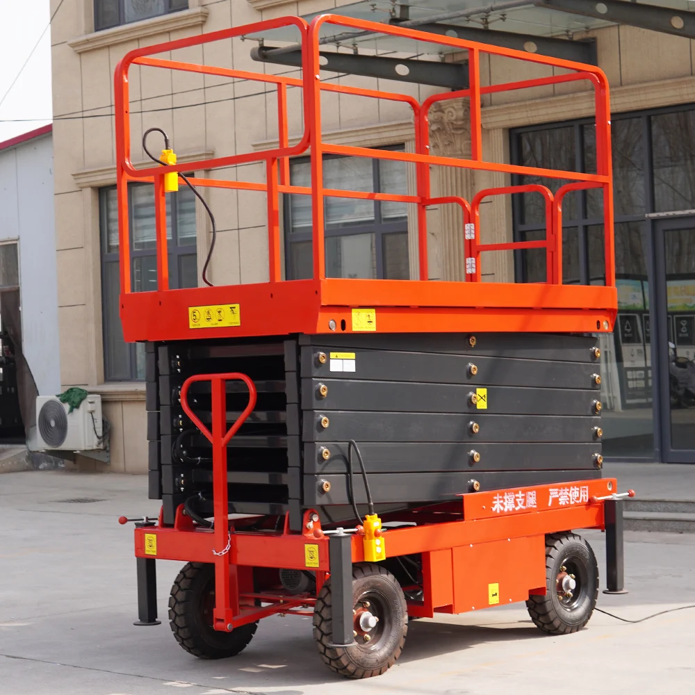 6m-14m Automatic Skylift Mobile Lifter Scaffolding Hydraulic Scissor Lift Tables Platform For Aerial Work