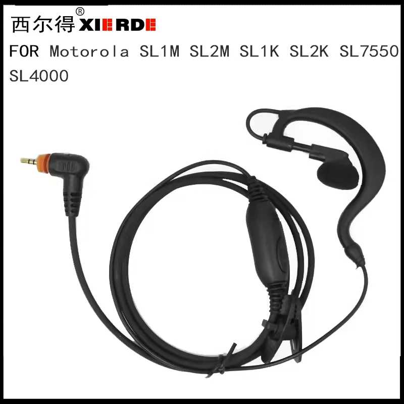 XIERDE Earhook G shape in line earpiece Headset Mic For Motorola Radio SL1M SL1K SL1600 SL300 SL7500 SL400 SL4000 SL7550 TLK100