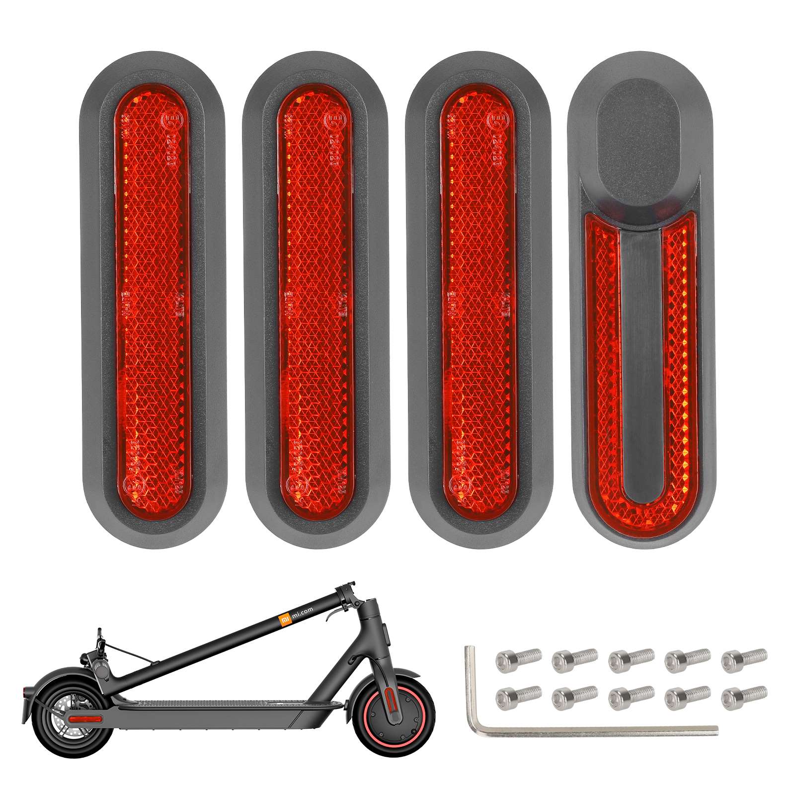 4 Stuks Scooter Voor- en Achterwiel Decoratieve Shell Onderdelen Voor Xiaomi M365 Pro Pro2 1S Scooter Reflecterende beschermhoes Onderdelen