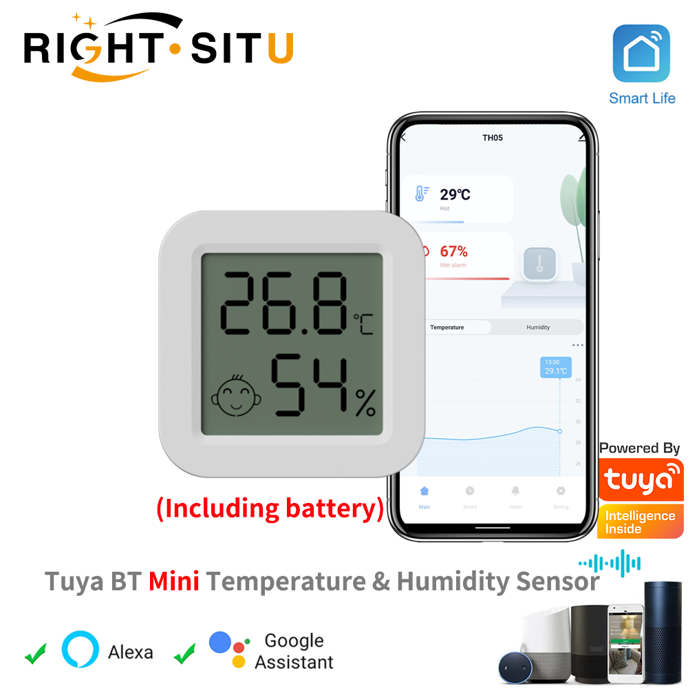 Mais novo tuya bluetooth sensor de umidade temperatura lcd termômetro mini inteligente higrômetro elétrico app controle remoto casa