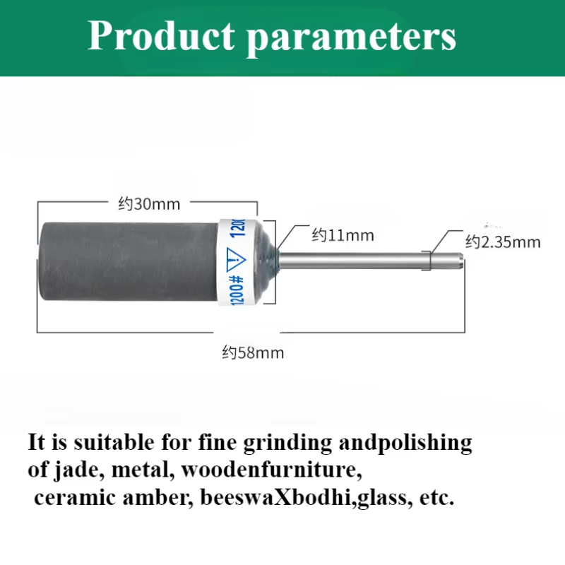 1 peça 120-7000 cabeça de moagem de haste de lixa cilíndrica, 2.35 alças usadas para polimento e ferramentas de moagem na produção de joias