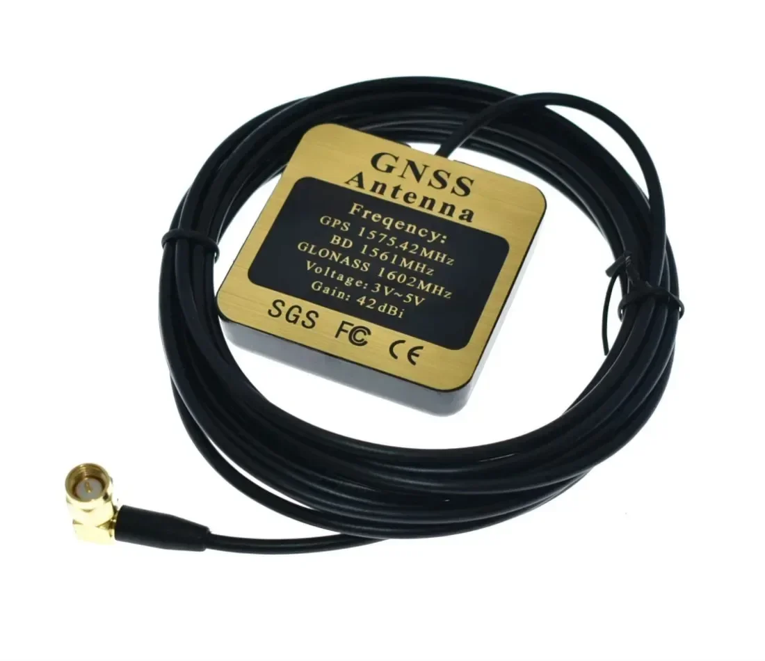 42dbi High Precision GNSS External Antenna GPS+BD+GLONASS+Galileo 4-satellite Signal Reciver NEO-M8N Waterproof 3meters Cable
