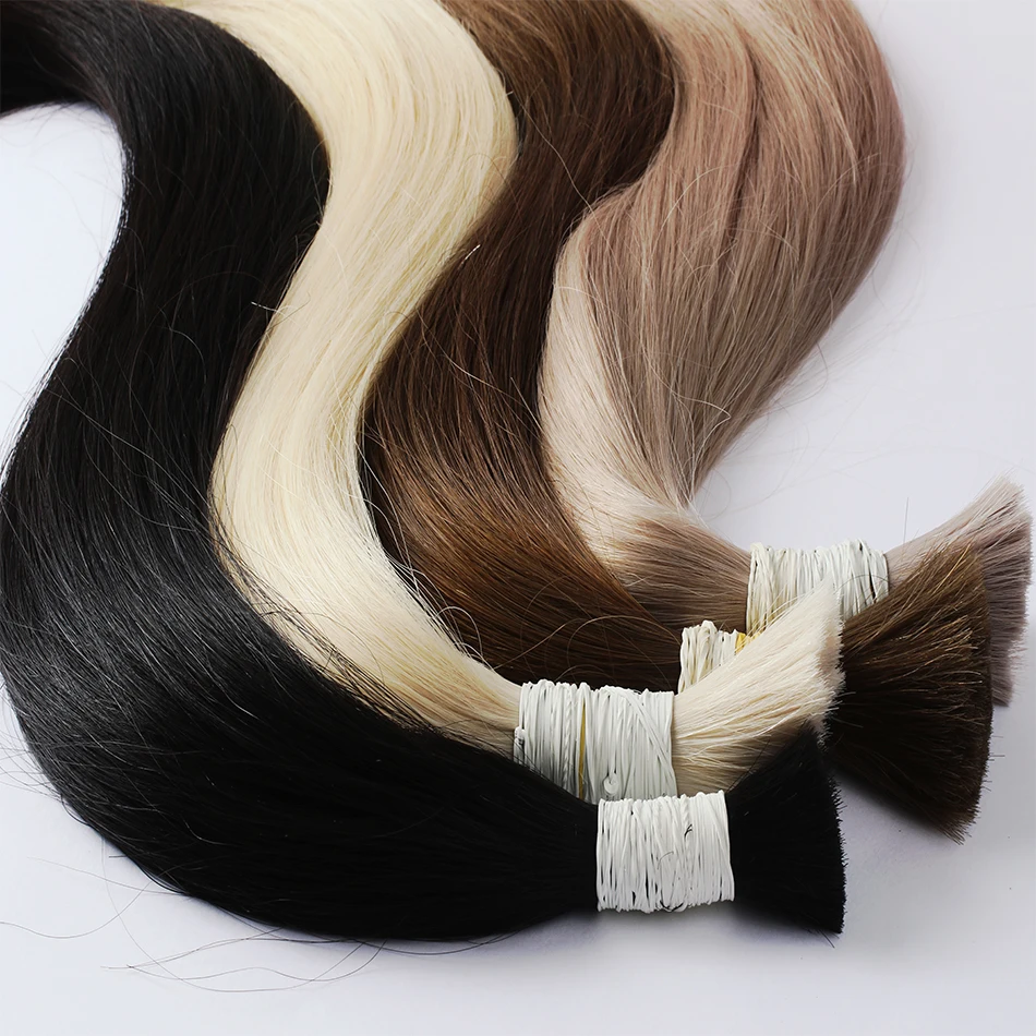 613 striaght cabelo humano sem trama 100% pacotes virgem destaque extensões originais em massa russo natural não processado loira trança