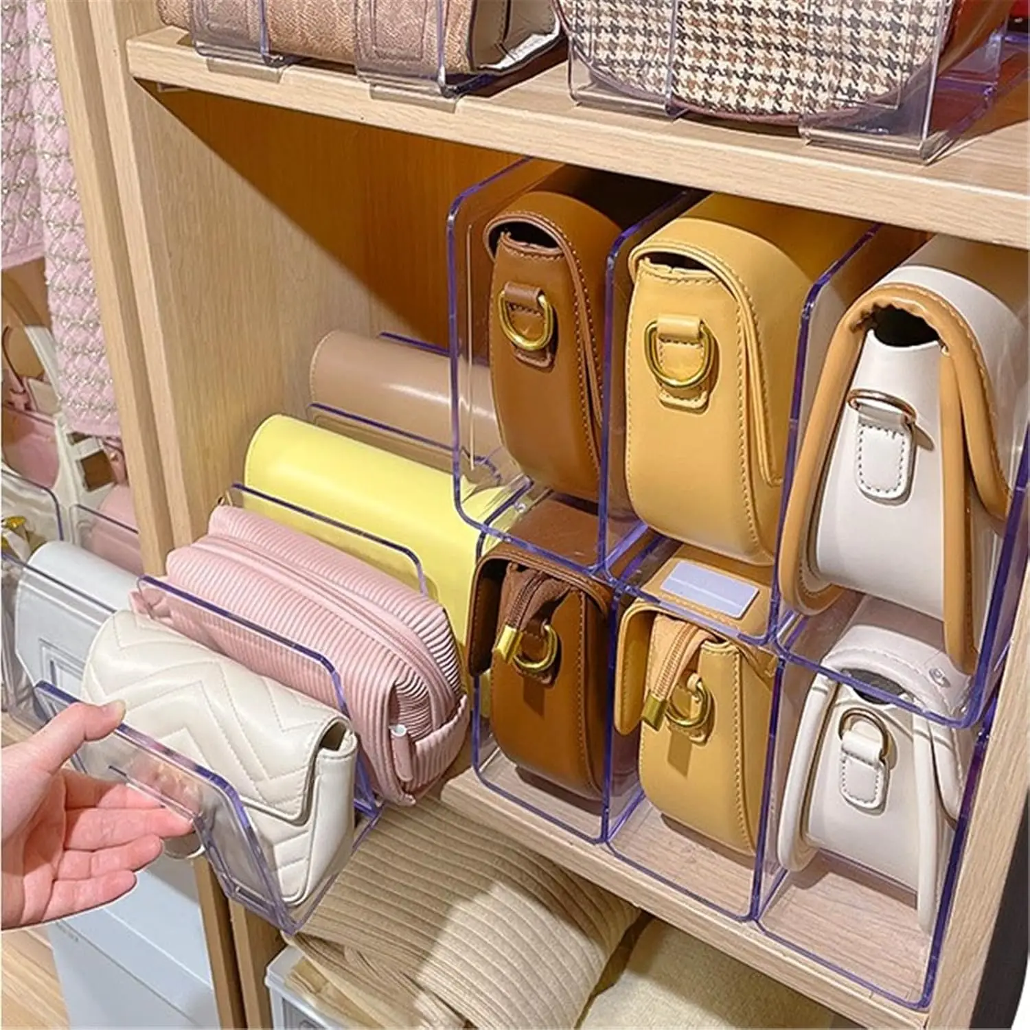 2 pezzi in acrilico trasparente per scrivania, selezionatore di file, borsa/organizzatore di borse, divisore per frizione, cartella in rete, forniture per ufficio, supporto per libreria