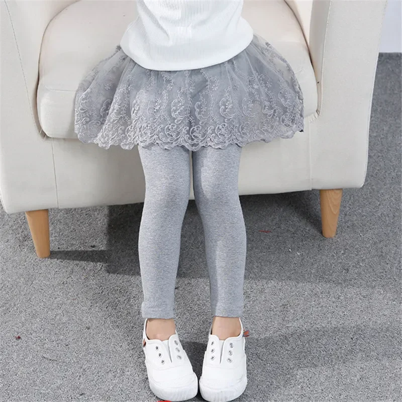 Neue Baby Mädchen Leggings Spitze Prinzessin Rock-hosen Frühling Herbst Kinder Dünne Rock Hosen für 2-7 Jahre kinder Kleidung