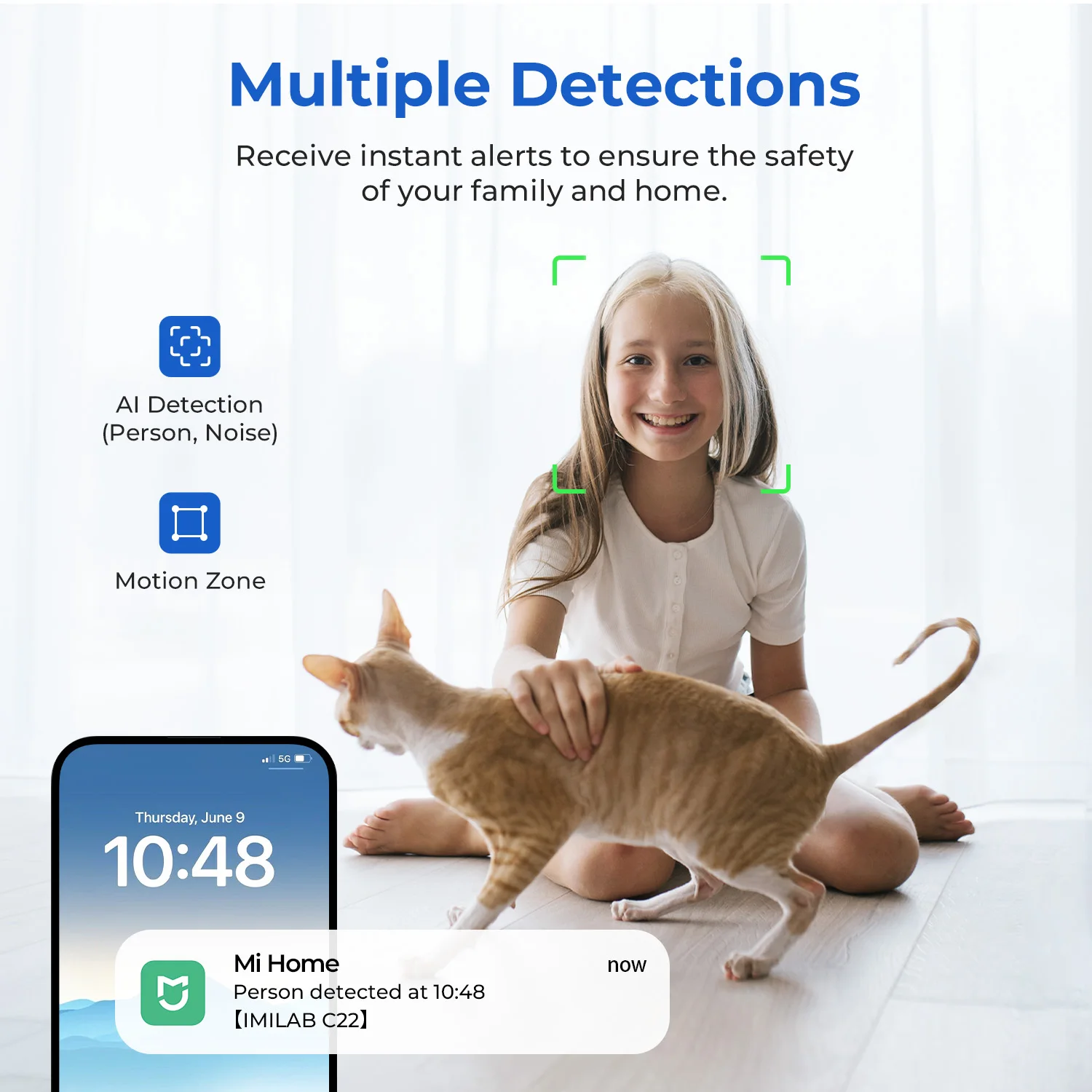 IMILAB WiFi 6 Cámara de monitor de bebé para interiores con detección de IA Visión nocturna Audio bidireccional 360 °   PTZ para Seguridad Infantil C21/C22